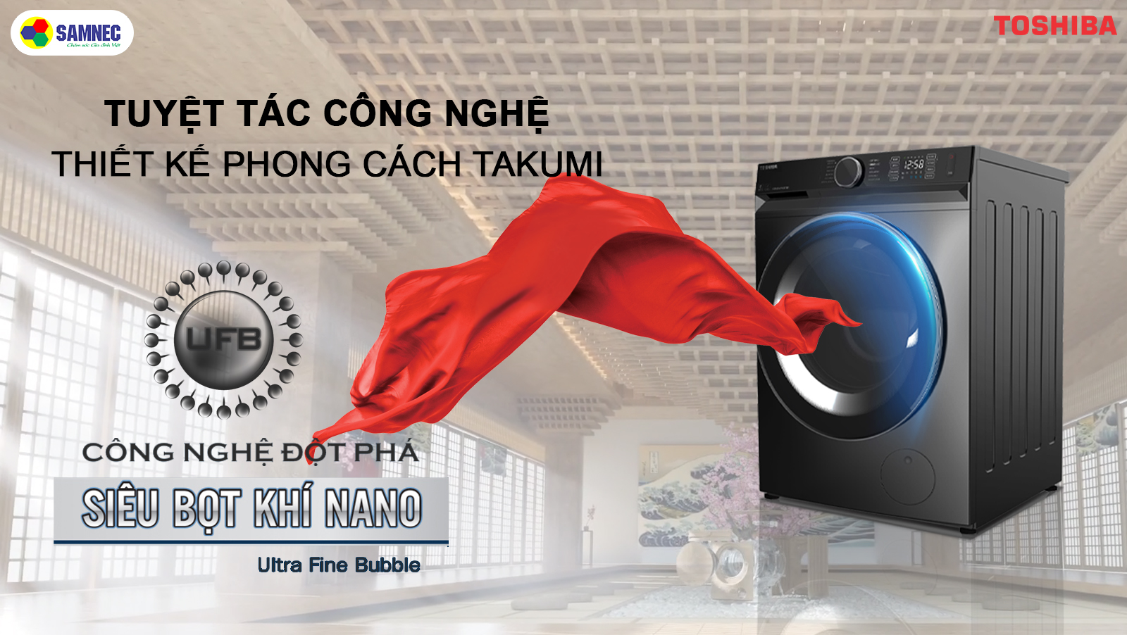 Công nghệ UFB độc quyền trong máy giặt Toshiba