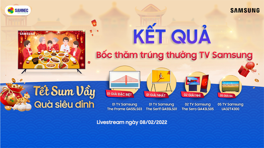 Kết Quả Bốc Thăm Trúng Thưởng TV Samsung Tháng 01/2022
