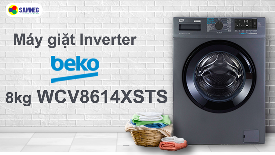 Máy giặt Beko Inverter 8kg WCV8614XB0STS 