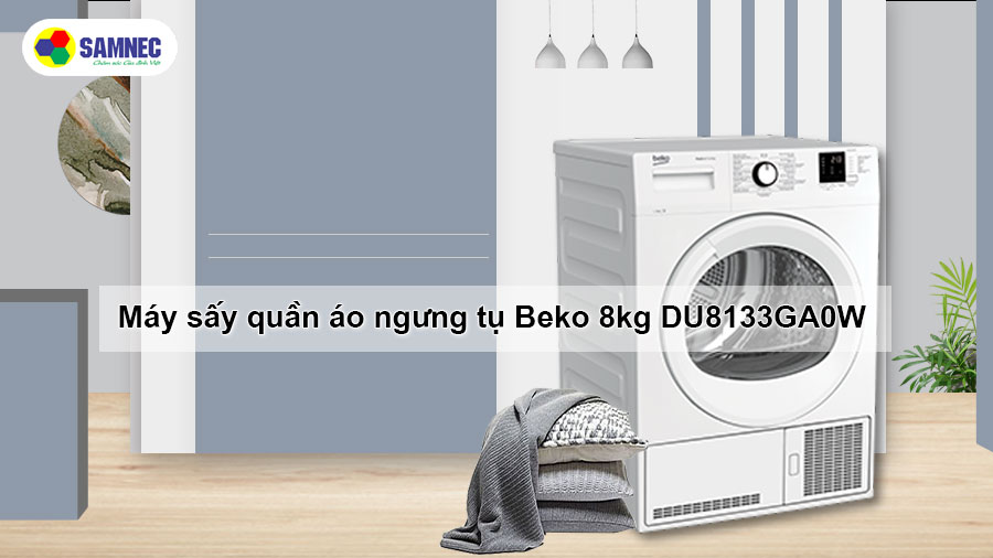 Máy sấy quần áo ngưng tụ Beko 8kg DU8133GA0W có gì nổi bật?