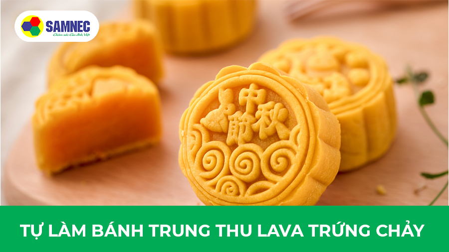 Tự làm bánh trung thu nhân lava trứng chảy 