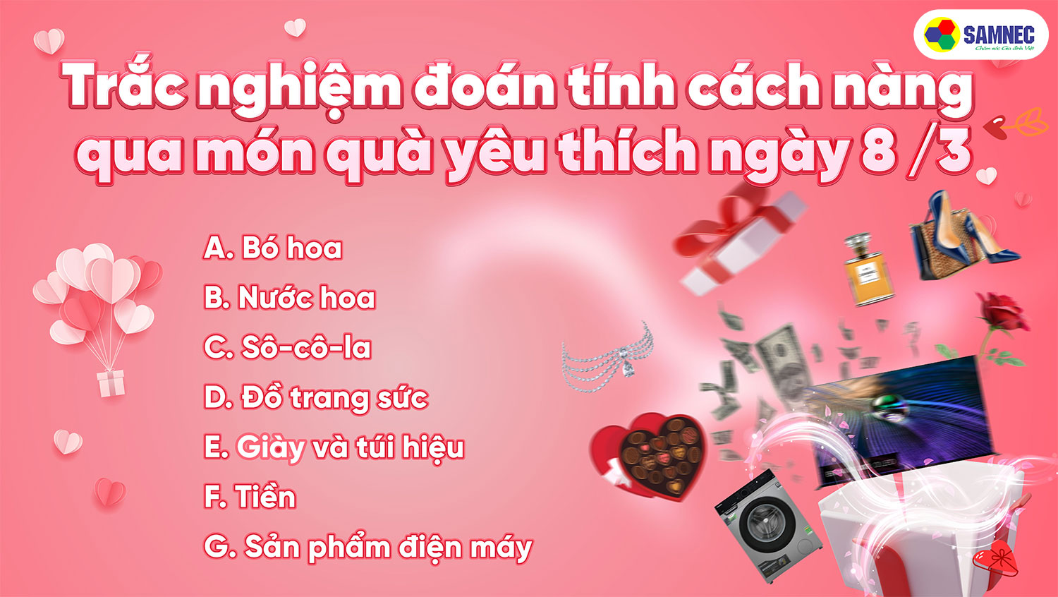 Trắc nghiệm đoán tính cách nàng qua món quà yêu thích ngày 8/3 